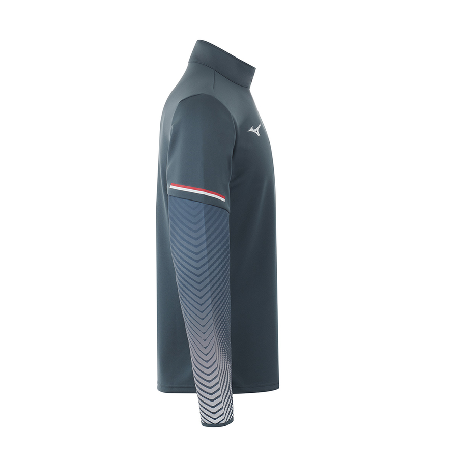 Mizuno Mid Layer 1/2 Zip Shoulder Training Top AS Monaco Men Dark Slate
